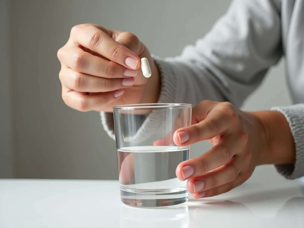 Illustration of taking Relivon capsules with water